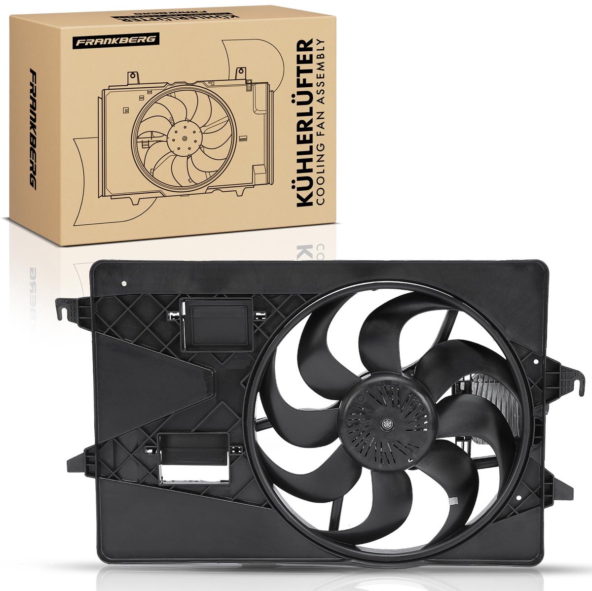 Frankberg 1x Motorradiator enkele ventilator