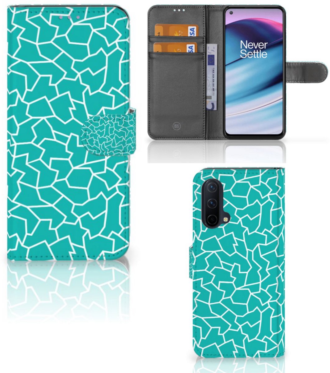 OnePlus Nord CE 5G Hoesje Cracks Blue
