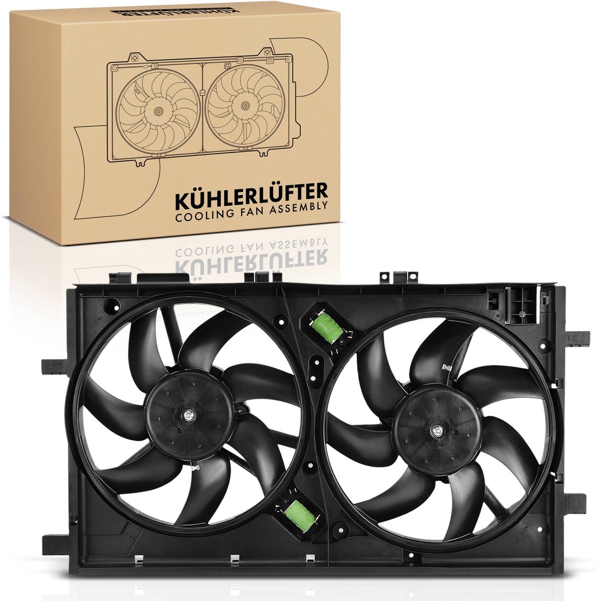 Frankberg 1x Motorradiator dubbelventilator