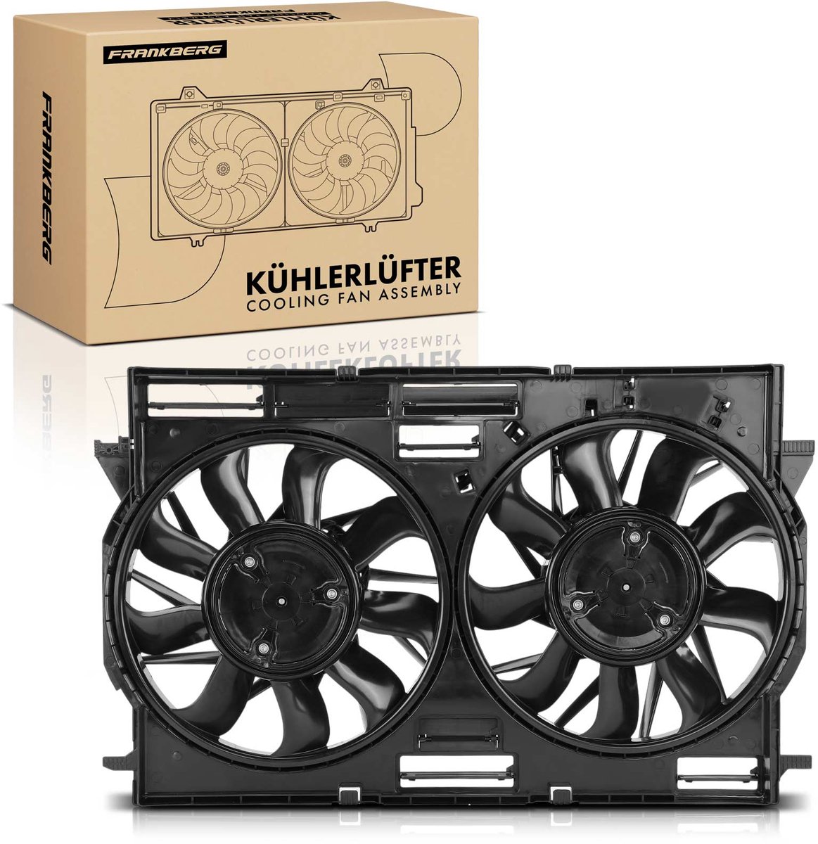Frankberg 1x Motorradiator dubbelventilator