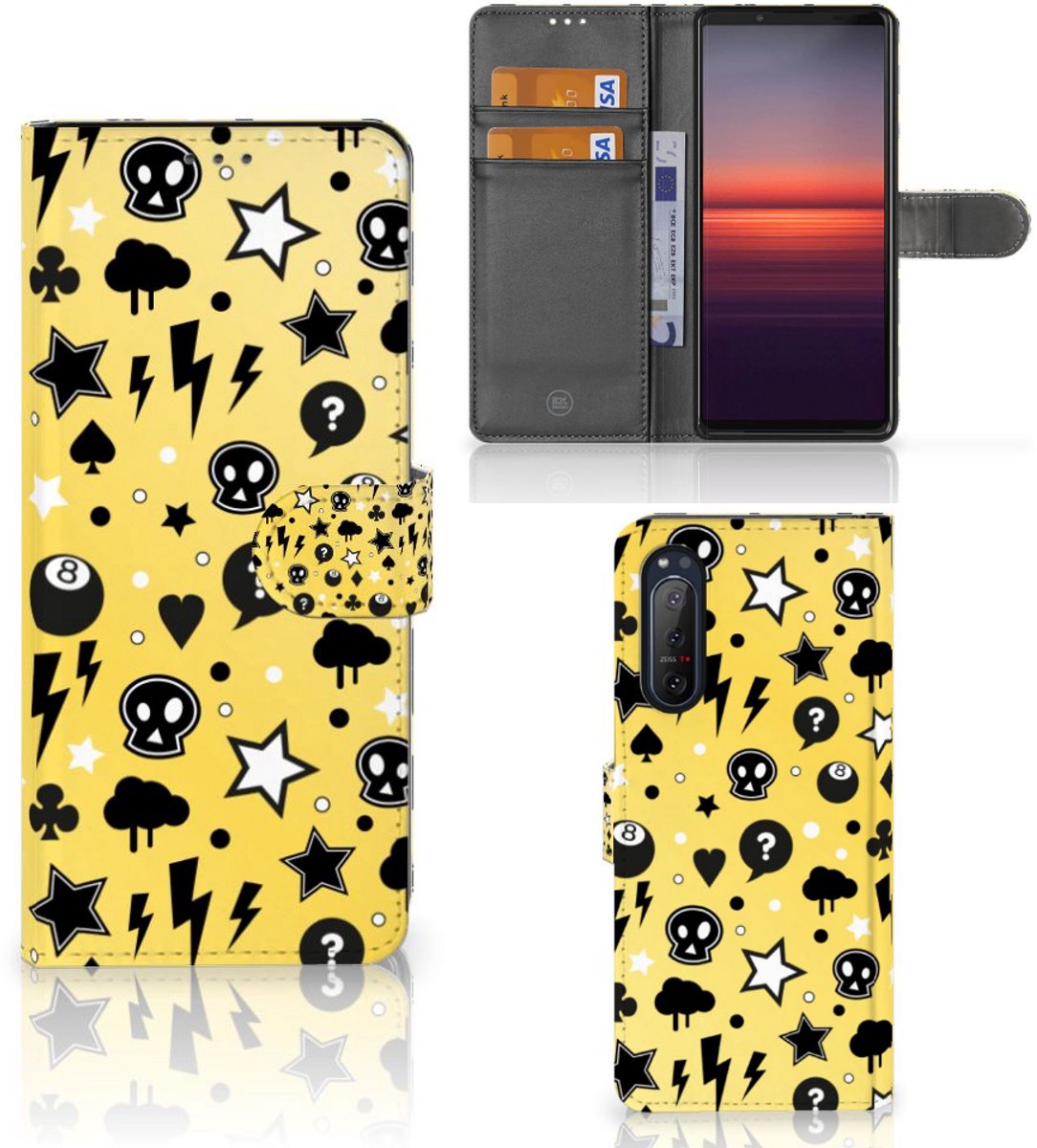 Telefoonhoesje met Naam Sony Xperia 5II Punk Geel