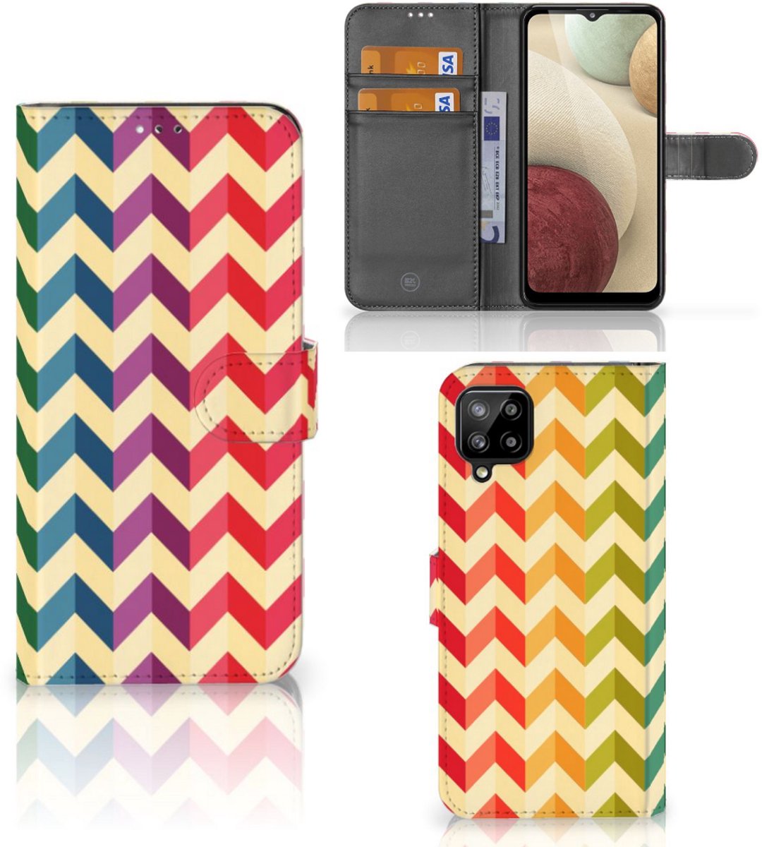 Samsung Galaxy A12 Telefoon Hoesje Zigzag Multi Color
