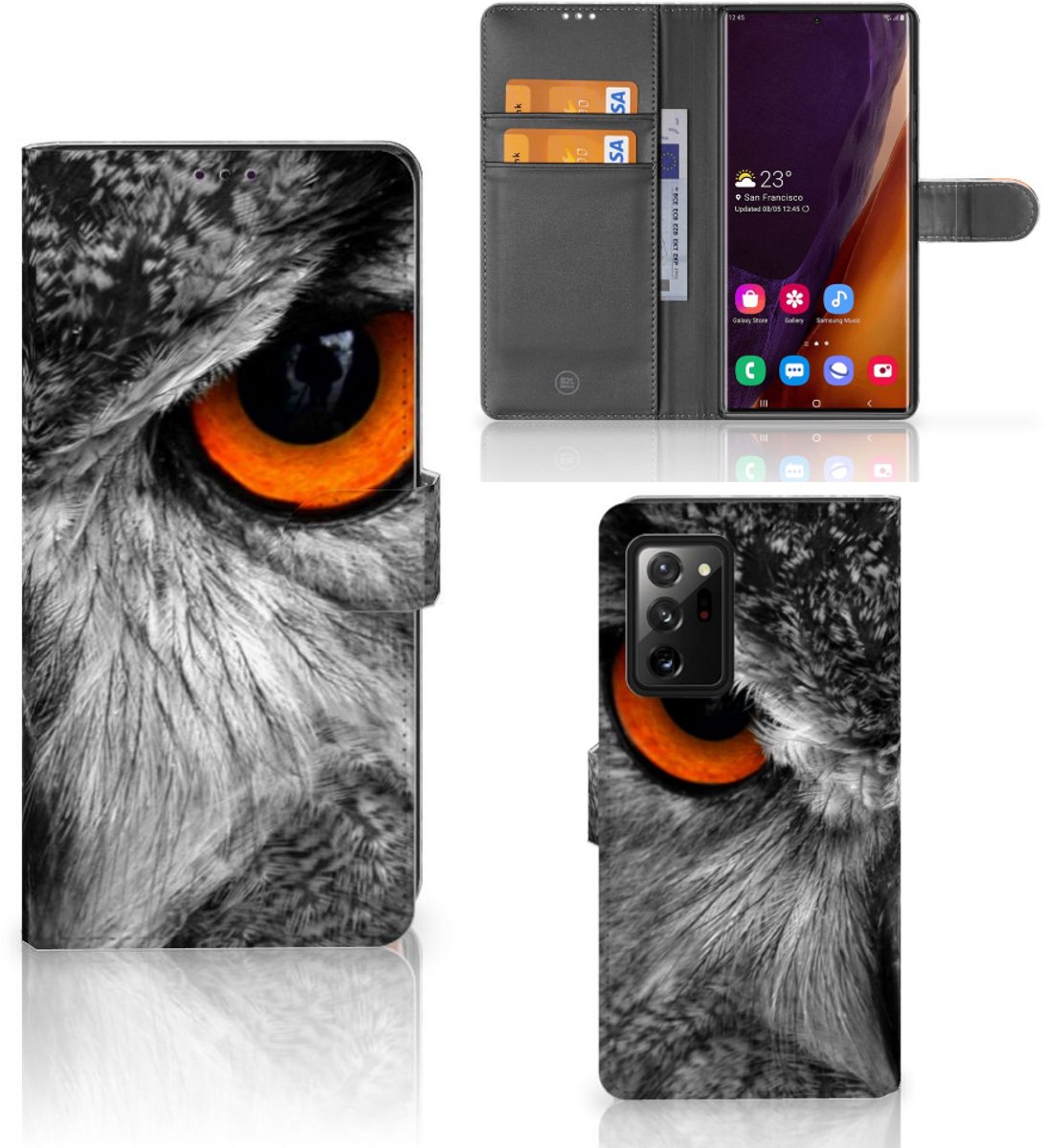 Samsung Galaxy Note20 Ultra Telefoonhoesje met Pasjes Uil