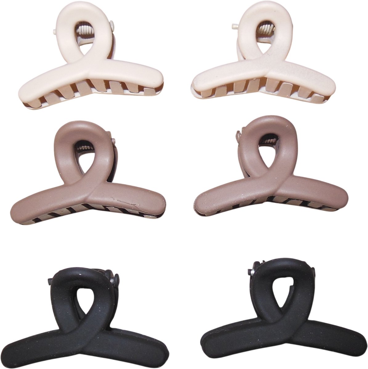 Haarklemmetjes lus-vorm zwart-bruin set van 6 stuks.