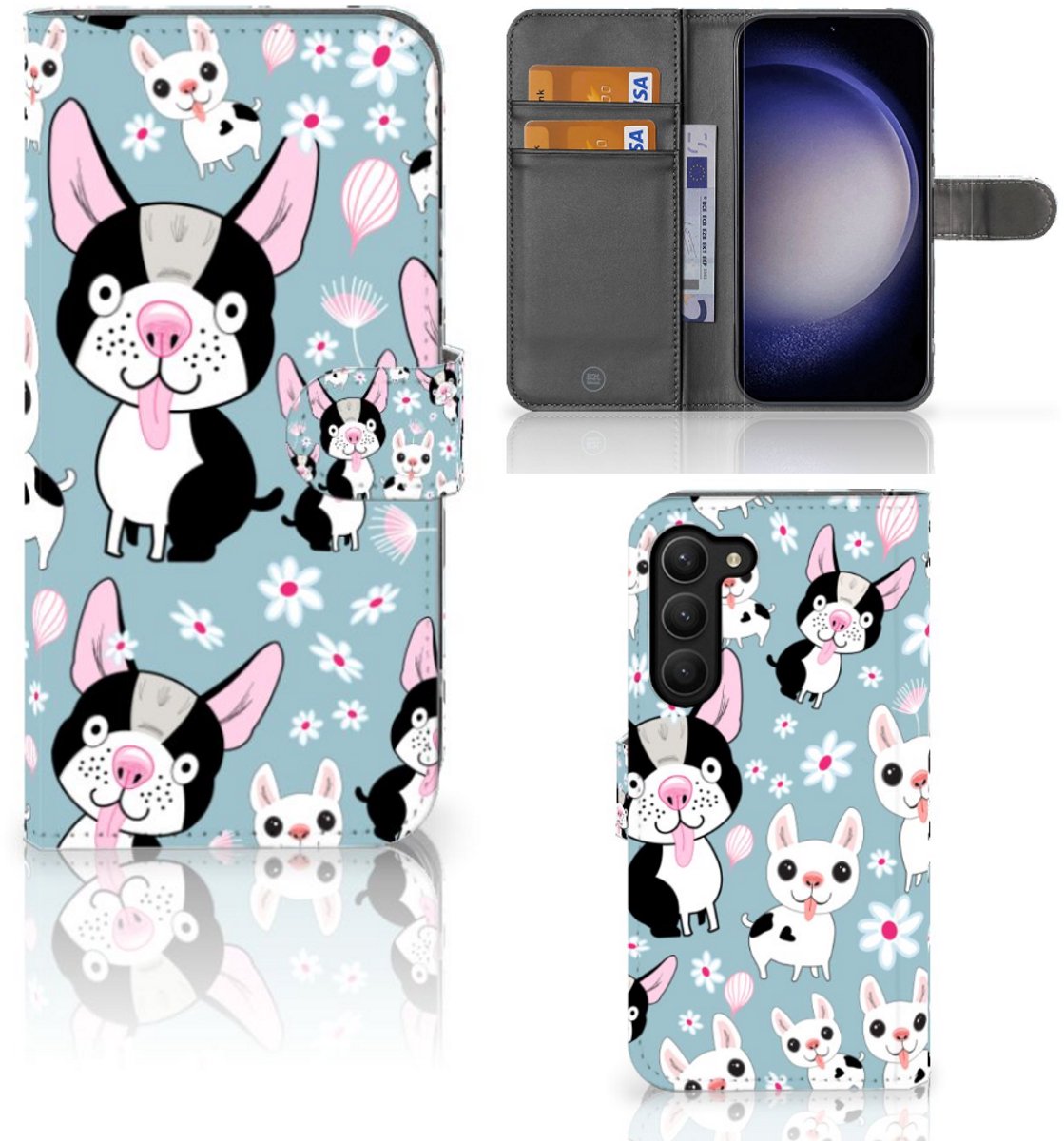 Samsung Galaxy S23 Plus Telefoonhoesje met Pasjes Hondjes