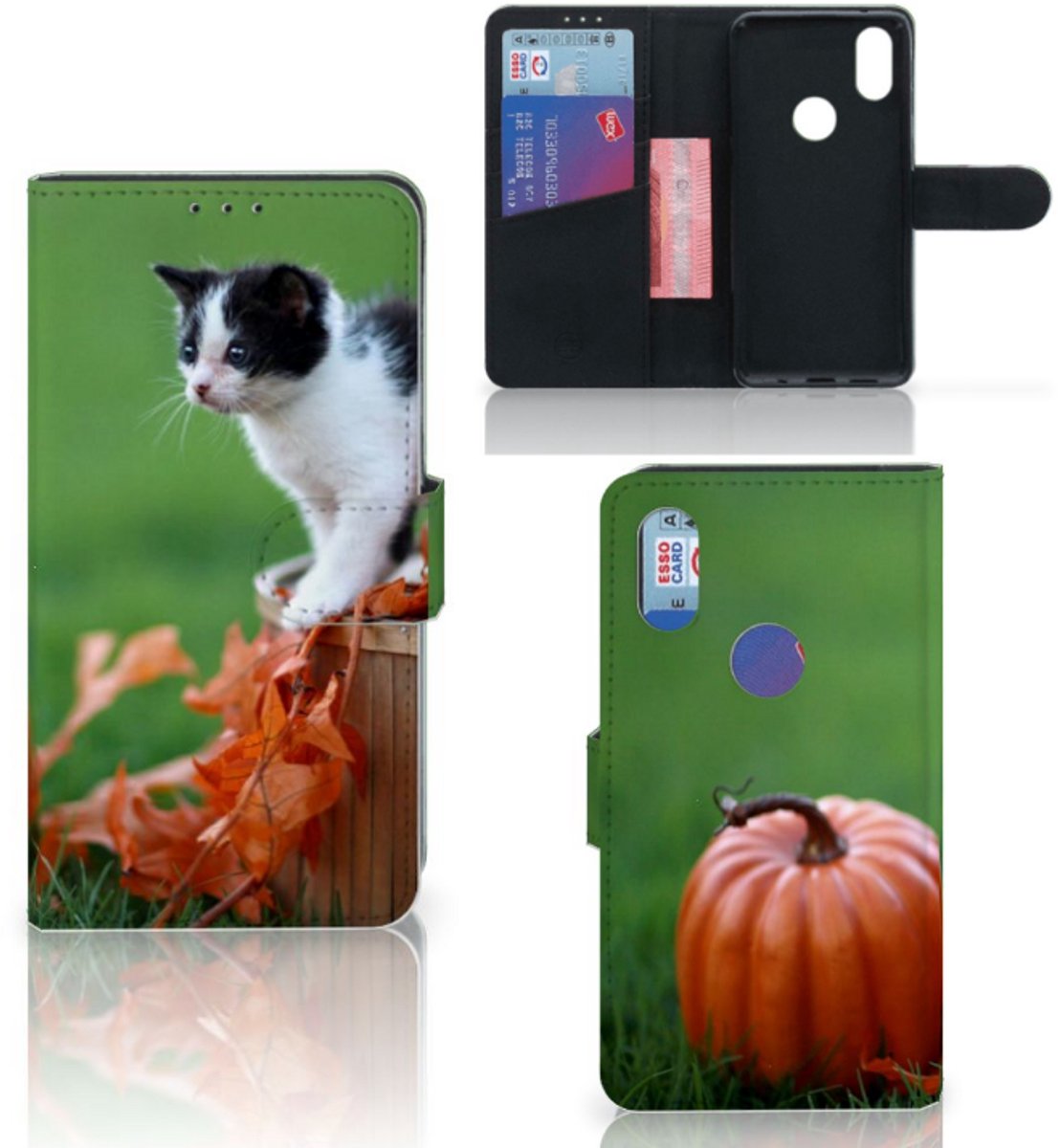 Xiaomi Mi Mix 2s Telefoonhoesje met Pasjes Kitten