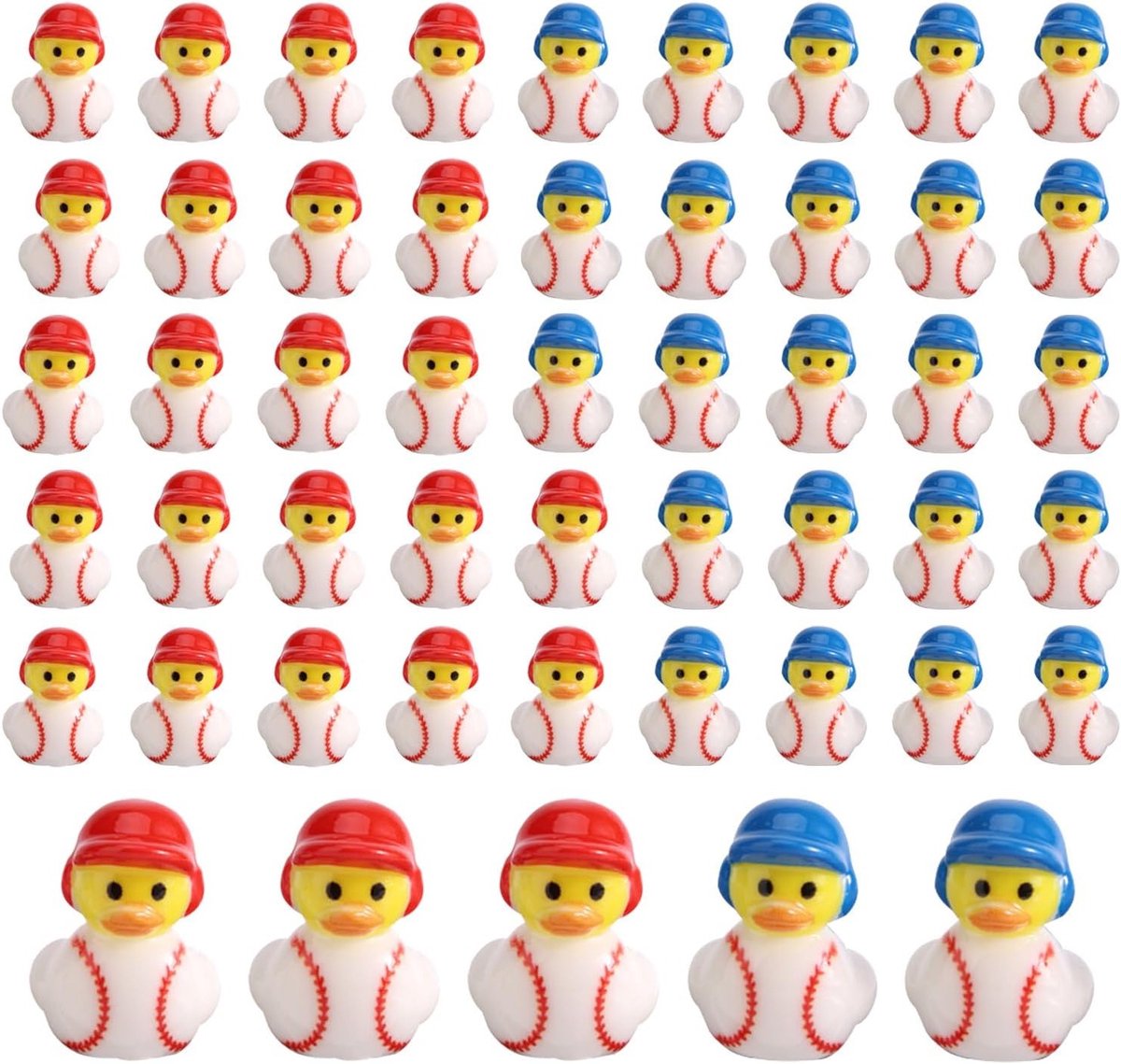 Miniatuur Honkbal Eendjes - 50 Stuks Resina Decoratie voor Tuin en Huis, Perfect als Favors en Micro Landschap Accessoires in Blauw en Rood