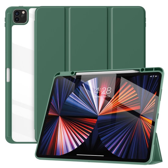 Étui iPad Air 6 (M4 / M3 / M2) / Air 5 / Air 4 / Pro 11 - 11 pouces / 10,9 pouces - Solidenz Air 6/5/4/Pro 11 Hybrid Bookcase - Étui avec réveil automatique - Étui avec porte-crayon - Vert