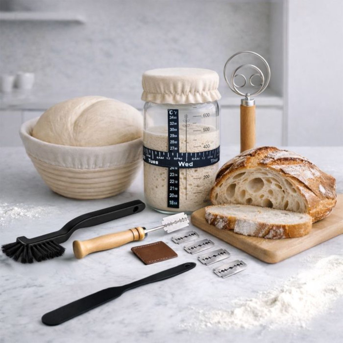 MikaMax Zuurdesem Starter Set - 650 ml Fermentatieglas - Complete