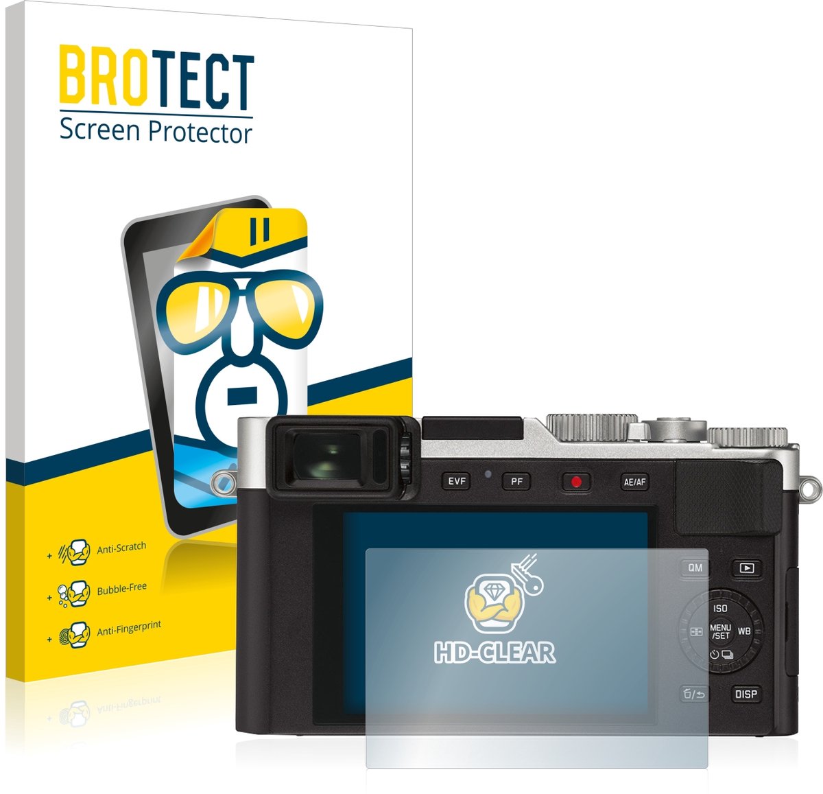 BROTECT - Screenprotector voor Leica D-Lux 7 - Folie Beschermfolie transparant 2 Stuks