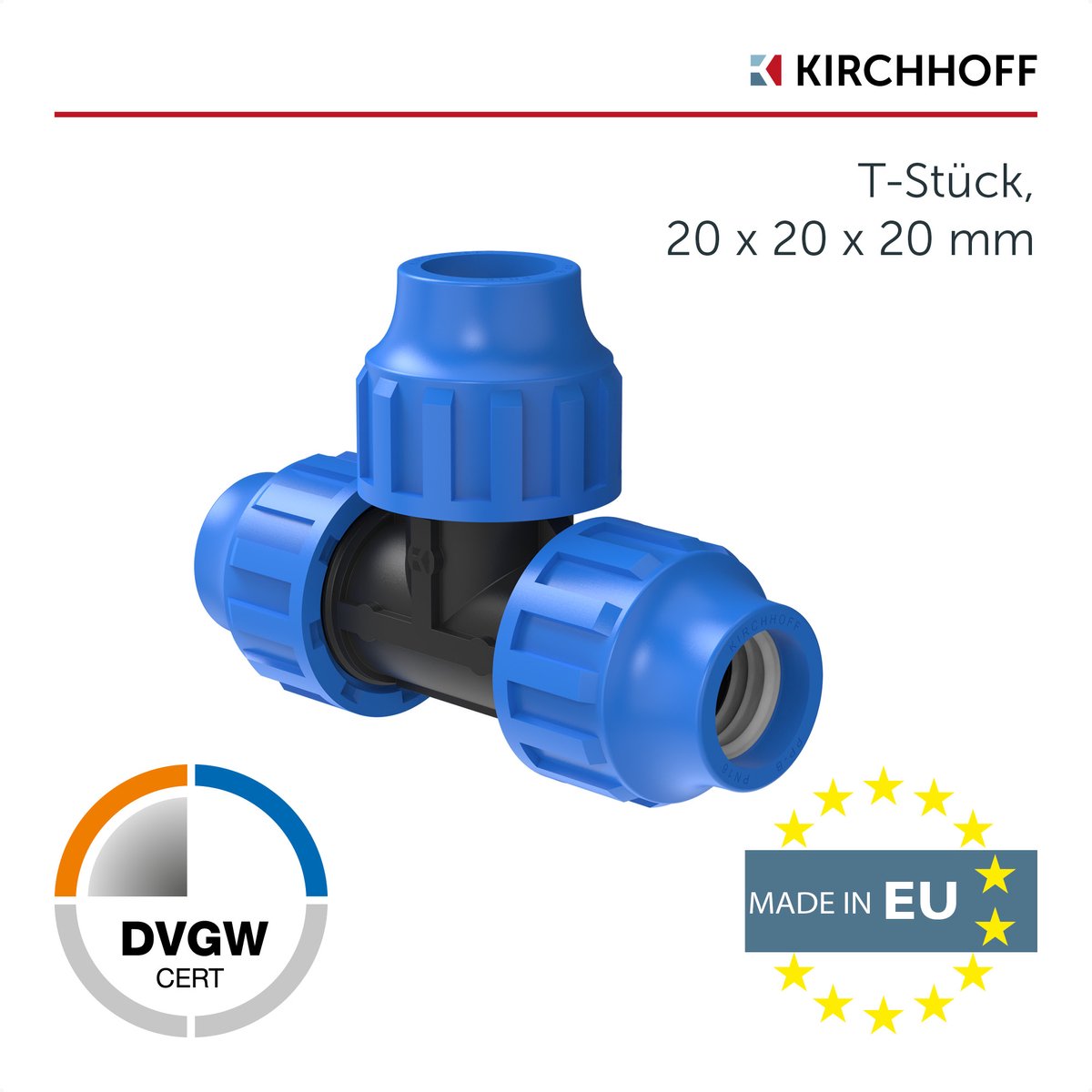 KIRCHHOFF PP T-Stuk - 20 mm - Knelfitting Voor Tyleen/Socarex
