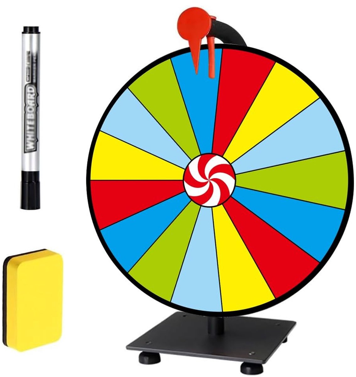 Cosensi - Lucky Wheel - Spinning Wheel - Hoogte verstelbaar - 30 cm - Feestdecoratie - Geschikt voor alle leeftijden - Voor feesten en evenementen