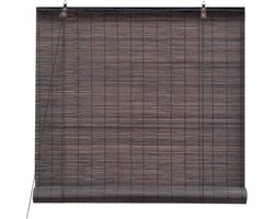 Victoria M. Roller Blind Bamboo, Privacy Screen Roller Blind for Windows and Doors, 90 X 130 cm, Dark Brown