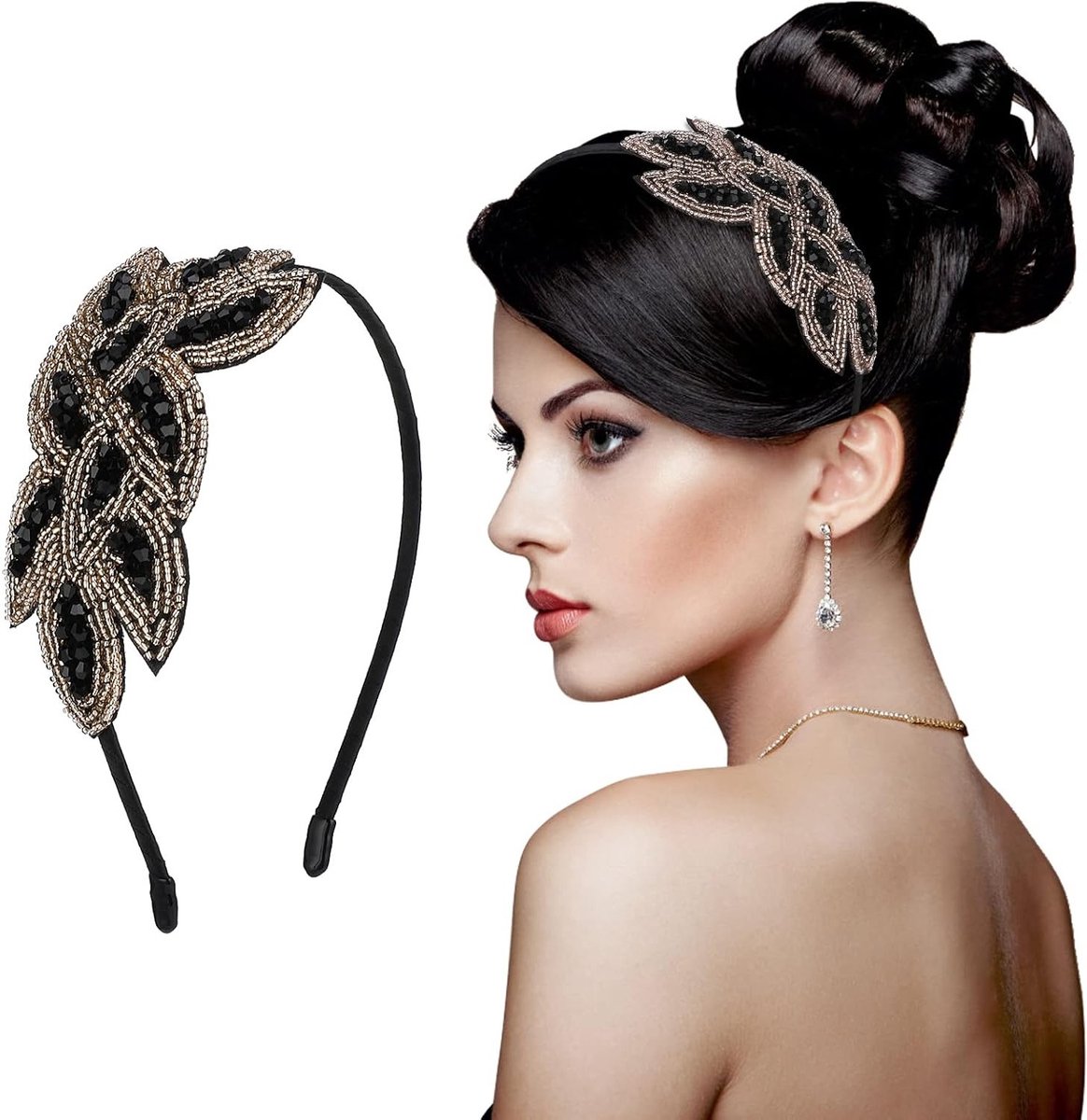 Elegante 1920s Hoofdbanden voor Vrouwen met Kristallen en Pailletten - Vintage Flapper Haaraccessoires voor Bruiloft, Gala en Kostuumfeesten
