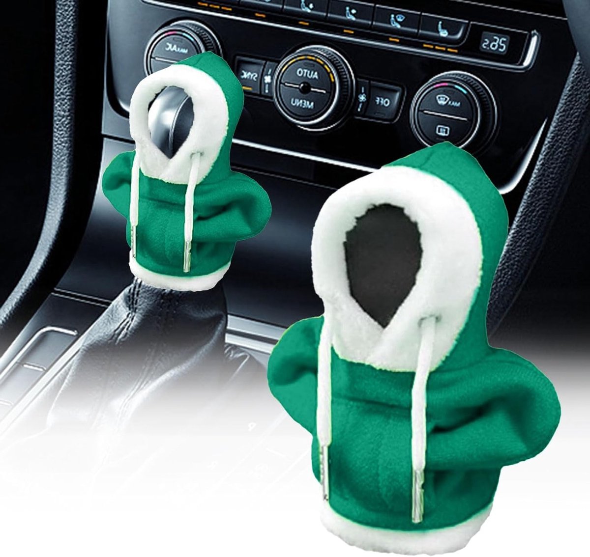 Hoodie voor Auto-interieurdecoratie, Gear Shift Knophoes, Trendy en Comfortabele Hoodie (Groen)