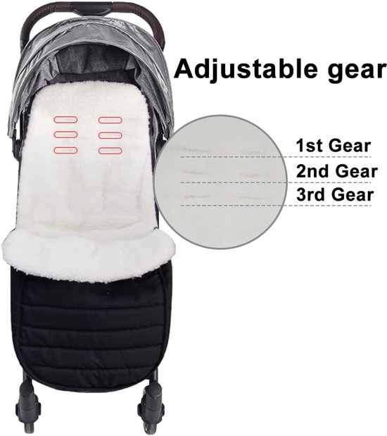 Fairy Baby Voetenzak voor de winter, kinderwagen, buggy, voetenzak, extreem warm, antislip, babyvoetenzak, intrekbaar, afneembare winterzak voor buggy, geschikt voor alle kinderwagens en Praag — afbeelding 5