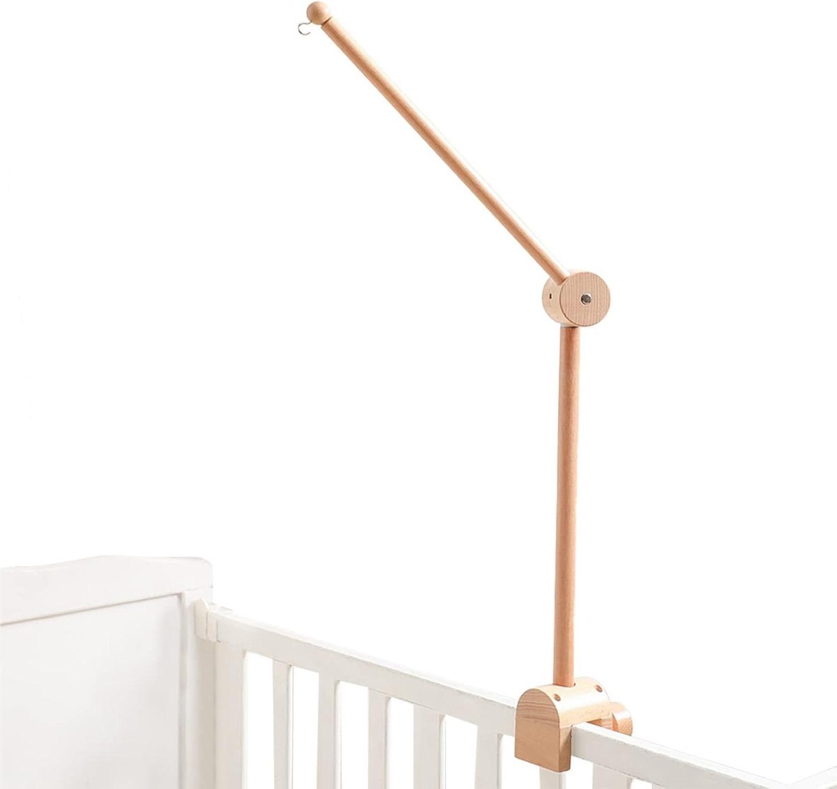 Babywieghouder Houten - Mobiele Houder Babybed - Decoratie Babykamer - Eenvoudige Montage - Max 2.6cm Opening - Natuurlijk Hout