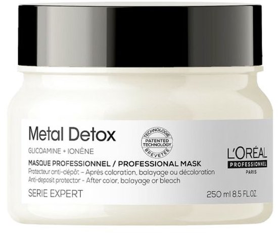 L’Oréal Professionnel Metal Detox Masker – Beschermend masker tegen haarbreuk en kleurverandering voor meer glans – Voor beschadigd haar – 250ml