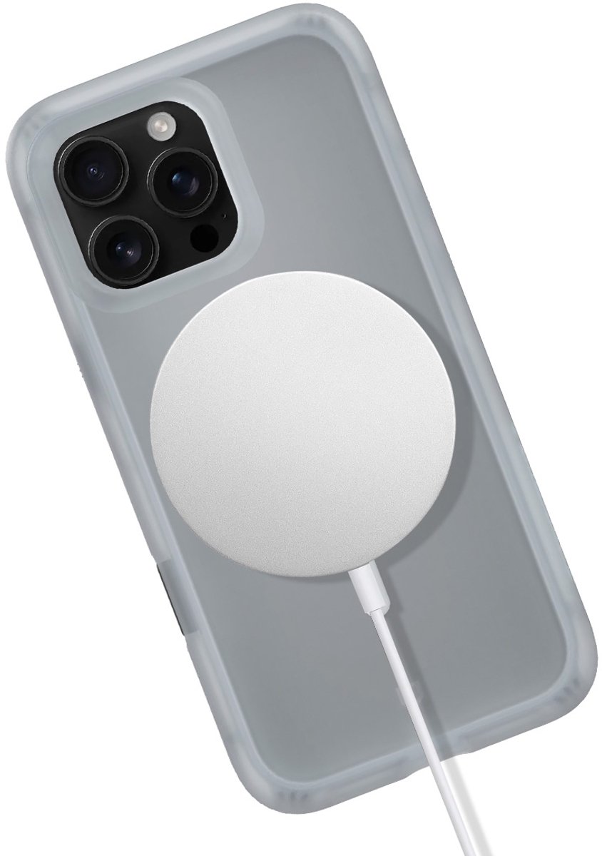 iPhone 16 Pro Max hoes MagSafe schokbestendig 360° bescherming luchtkussen recyclebaar TPE grijs - Afbeelding 4