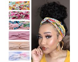 XTREND 6Pcs Women Headbands Twisted Cross Elastic Headbands Yoga Workout Headband Non-slip Sweat Soft Headbands Solid Color Simple Versatile Hair Accessory Hairbands