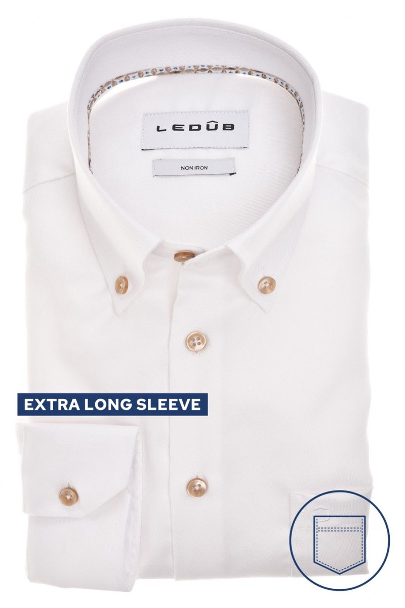Ledûb modern fit wit mouwlengte 7