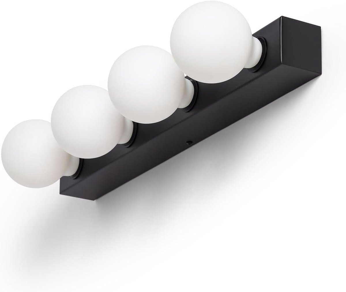 Wandlamp Metaal - Spots Muurlamp - Badkamer Verlichten - 4 Spots - 6 x 55 x 5.8 cm - Zwart