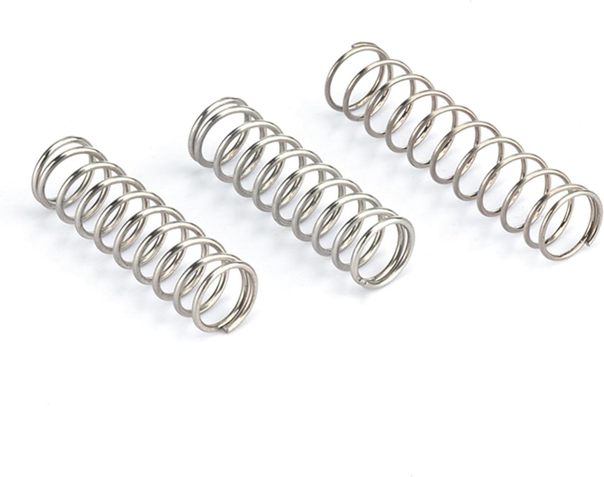 Drukveer - Compressieveer - Machine Reparatie - Roestvrij Staal - 0.6x5x10mm 10 stuks - Zilverkleurig