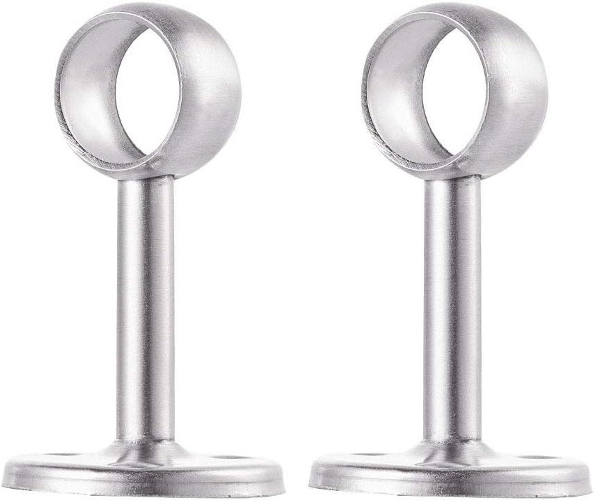 Increway Set van 2 houders met buis voor kledingkast, roestvrij staal, Dia 19 mm
