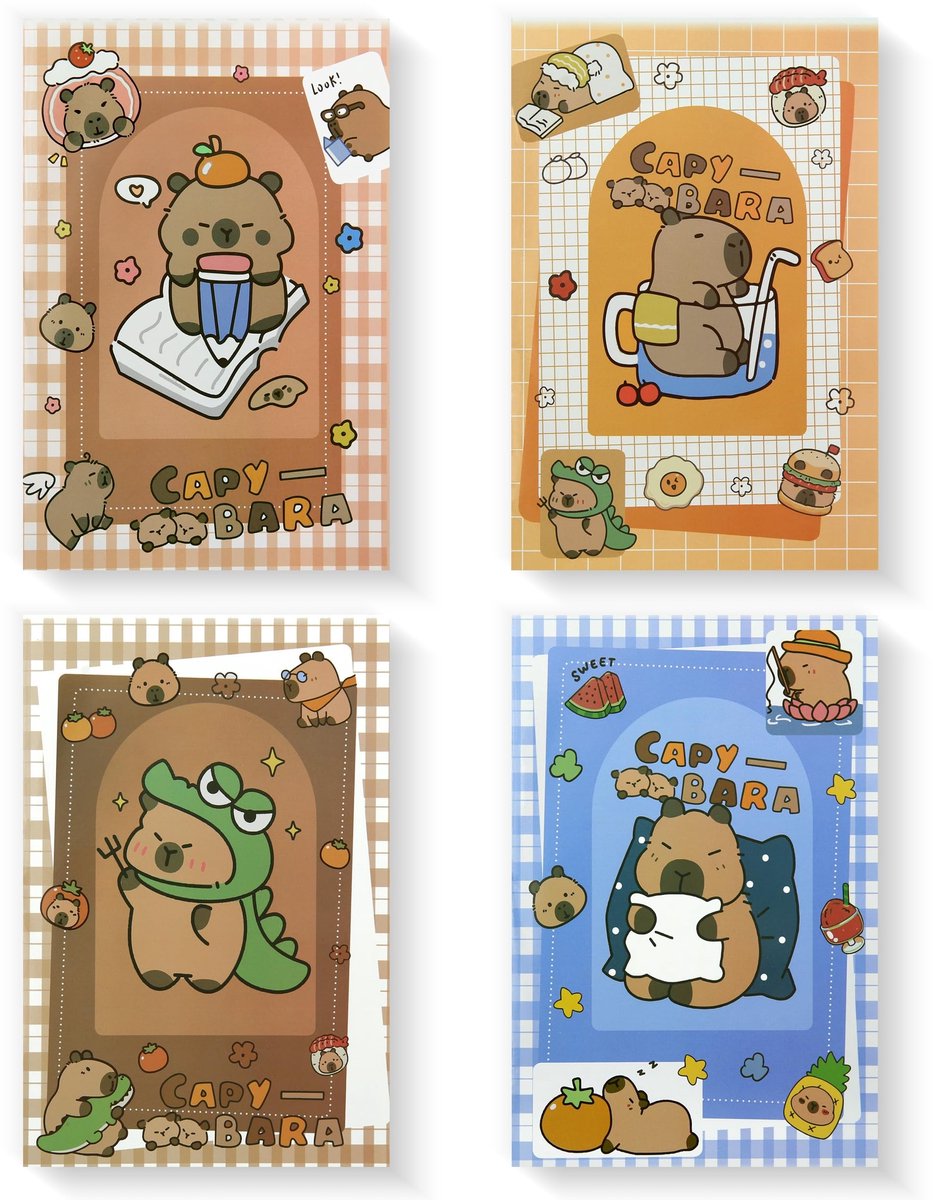 Cosensi - A5 Notebooks - Schattige Notitieboekjes - 4 Designs - 13 x 20 cm - Dagboek voor Kinderen - Perfect voor School en Kantoor