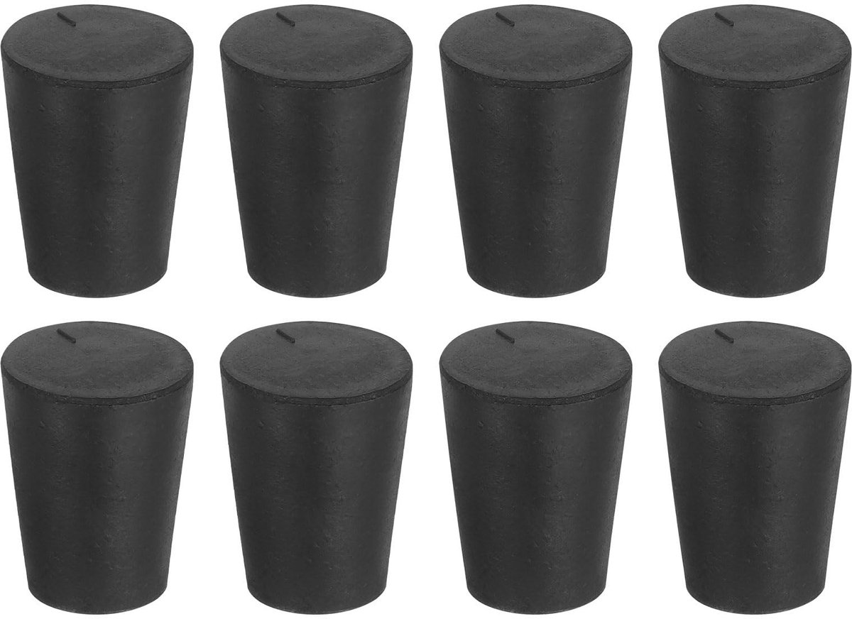 Cosensi - Rubber Stoppen - Conische Laboratoriumstoppen - Duurzaam en elastisch - Zwart - Testbuisstoppen - Voor industrie en laboratoria