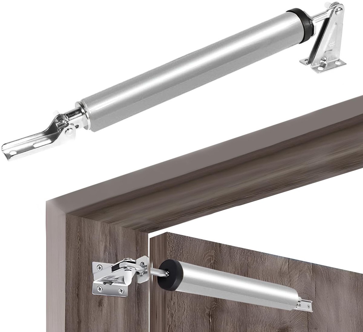 Allecto - - Pneumatische Deurdranger - Geluidloos en soepel - Aluminium - Instelbare sluit snelheid - Automatische deurdranger - Voor binnen- en buit.