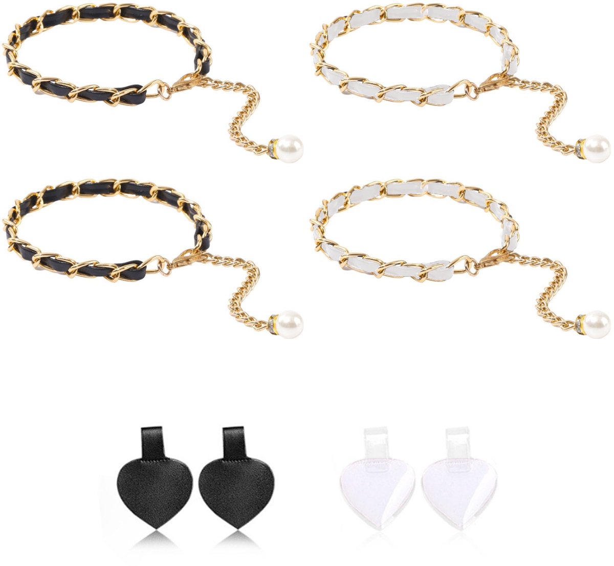 2 Paar Decoratieve Anti-Slip Hoge Hakken Bandjes - Verwijderbare Bling Accessoires