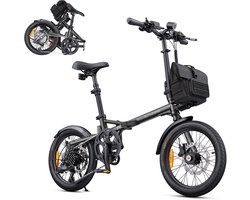 ENGWE ZIP Opvouwbare Elektrische Fiets 16 Inch – 250W Motor – 36V 10Ah Uitneembare Batterij – 25 km/u – Powerbank Functie – Inclusief Fietstas – Compacte Stads E-Bike, Zwart
