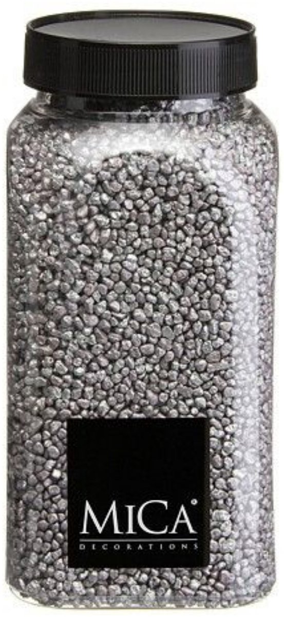 Mica Decorations decoratie stenen/granulaat - 650ml - zilver - hobby steentjes