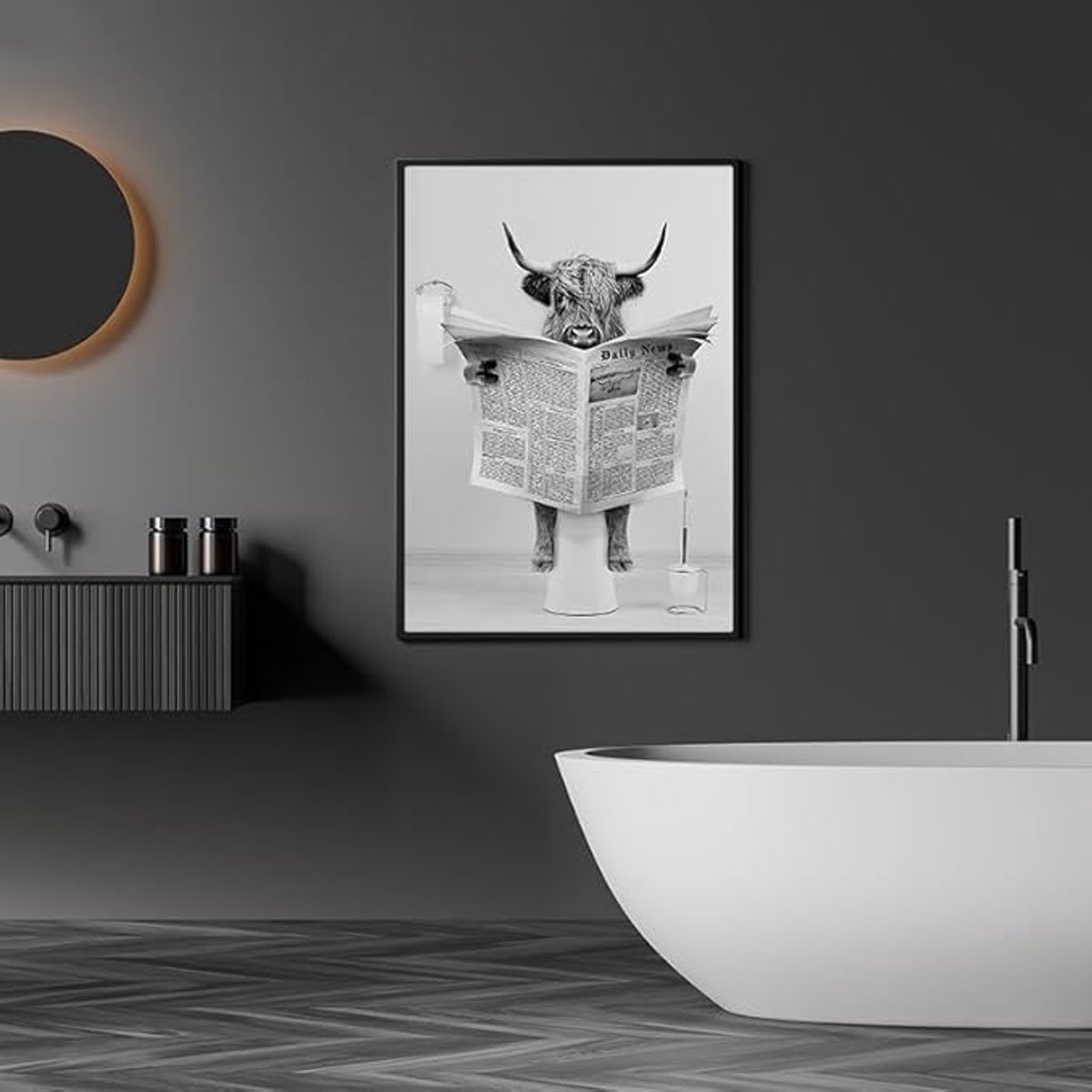 CE - Poster - Zonder Lijst - 40x60cm - Zwart-wit Koe