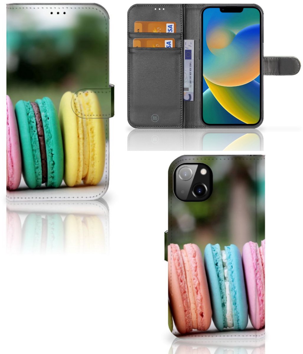 Boekhoesje voor iPhone 14 Plus Book Cover Macarons