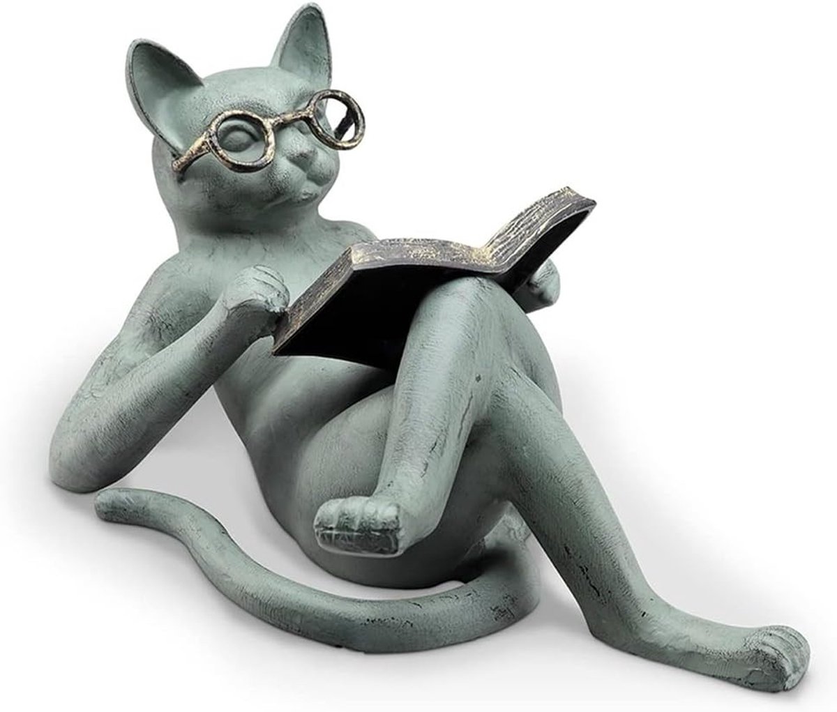 Decoratieve Houten Beelden voor Levenslange Kattenliefhebbers, Tuinaccessoires, Lezen en Creatieve Ambachten