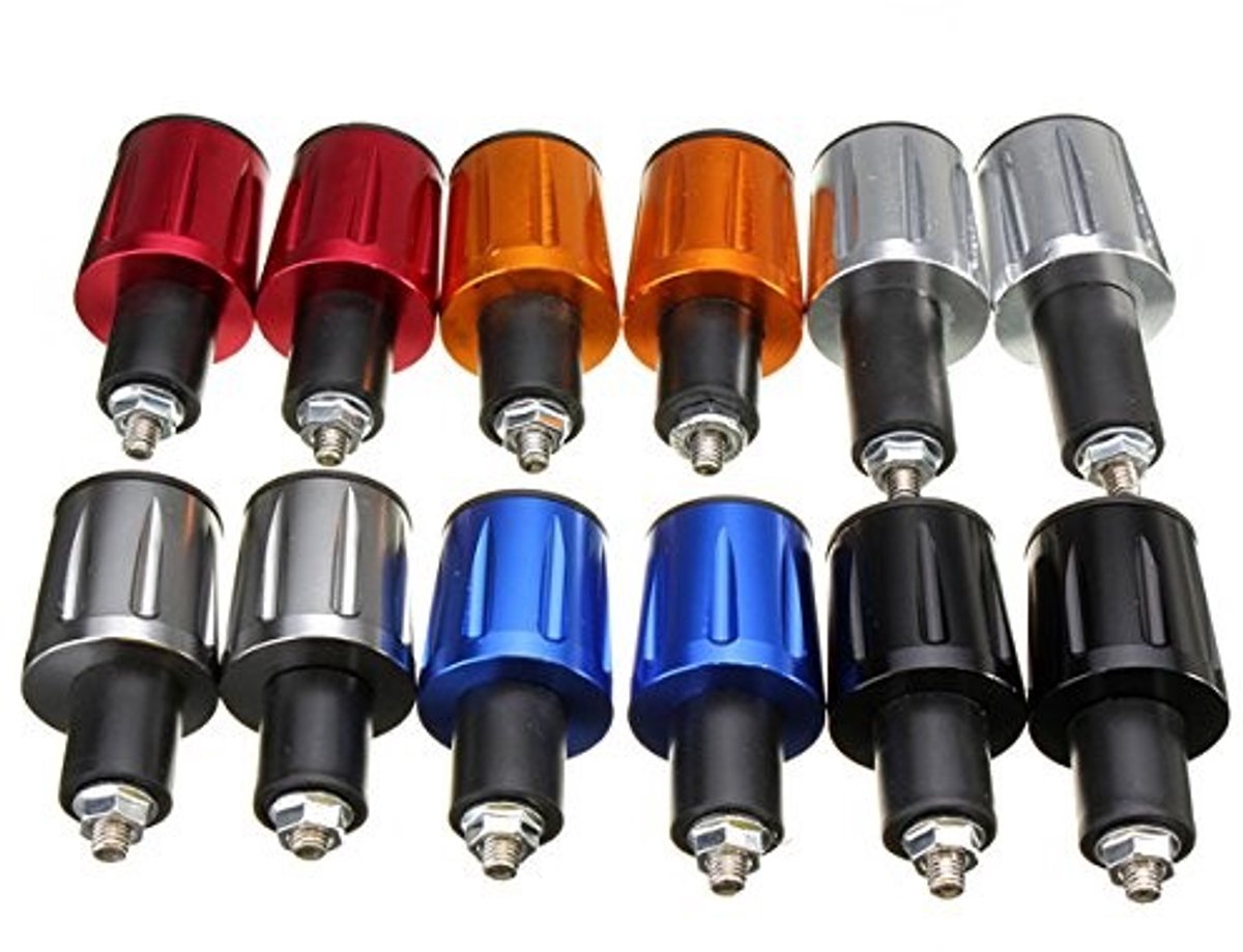 Cosensi - Handlebar Ends - Universele Motorfiets Handvatten - Red - Anti Vibratie - Grip Gewichten - Geschikt voor Motoren - Kleur Rood