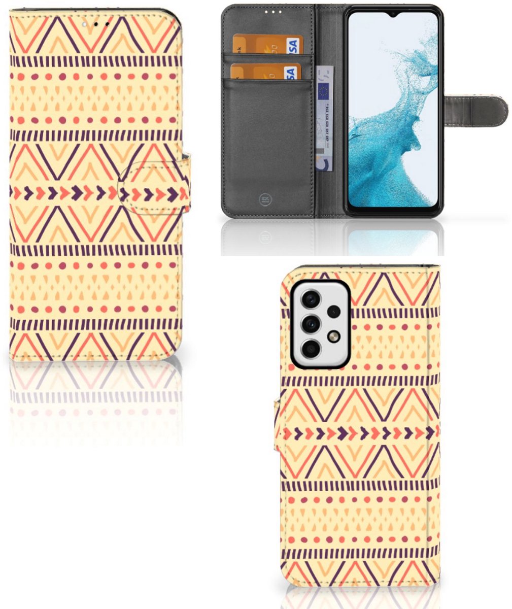 Book Case voor Samsung Galaxy A23 Telefoon Hoesje Aztec Yellow