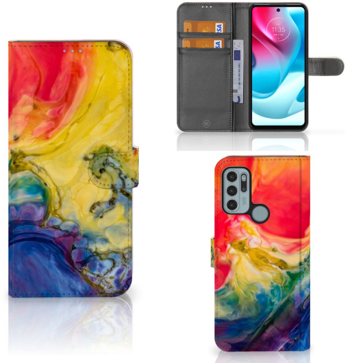 Hoesje Motorola Moto G60s Watercolor Dark