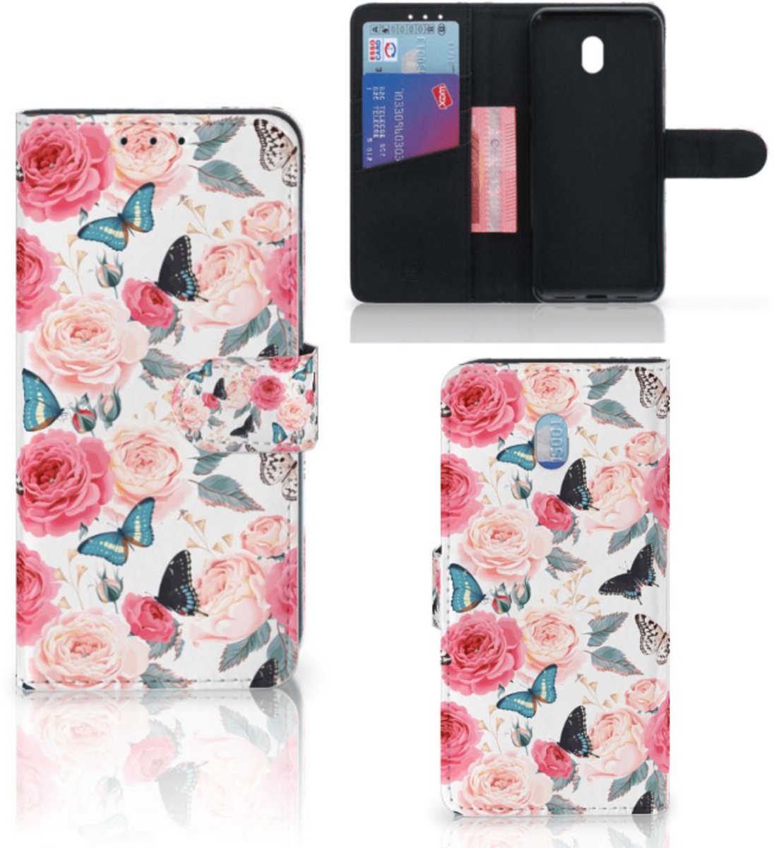 Xiaomi Redmi 8A Hoesje Butterfly Roses