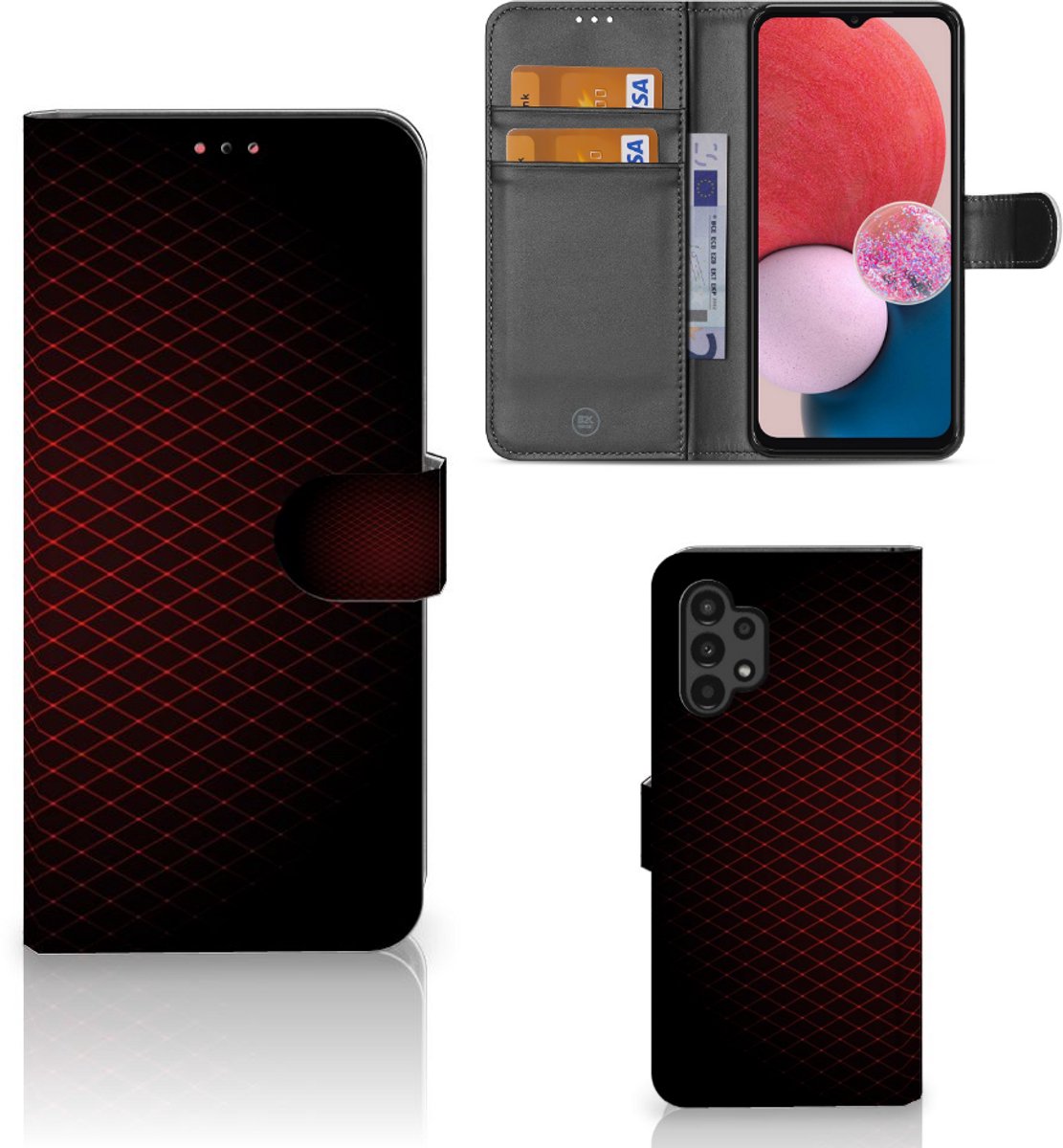 Samsung Galaxy A13 (4G) Telefoon Hoesje Geruit Rood