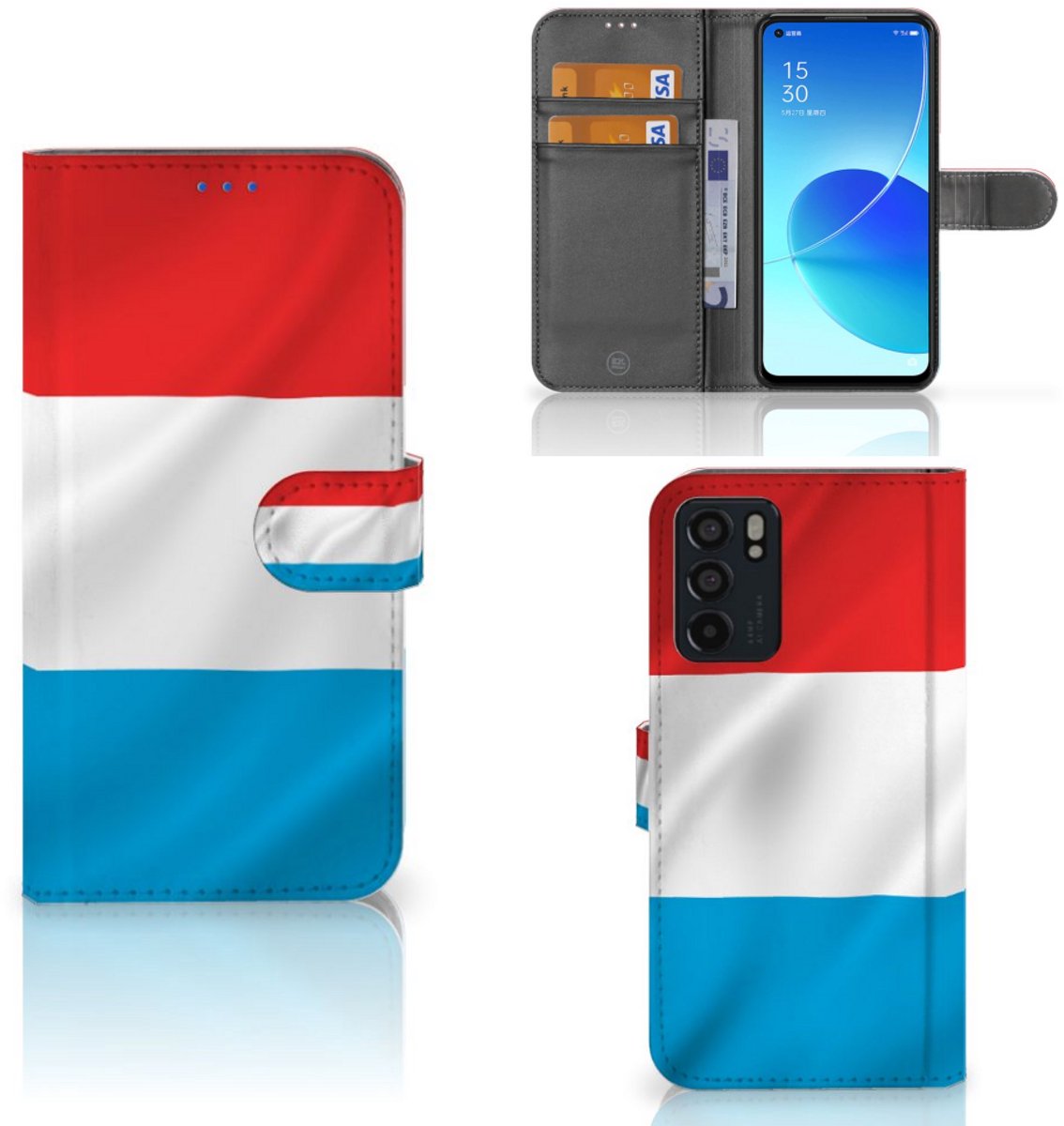 OPPO Reno6 5G Bookstyle Case Luxemburg