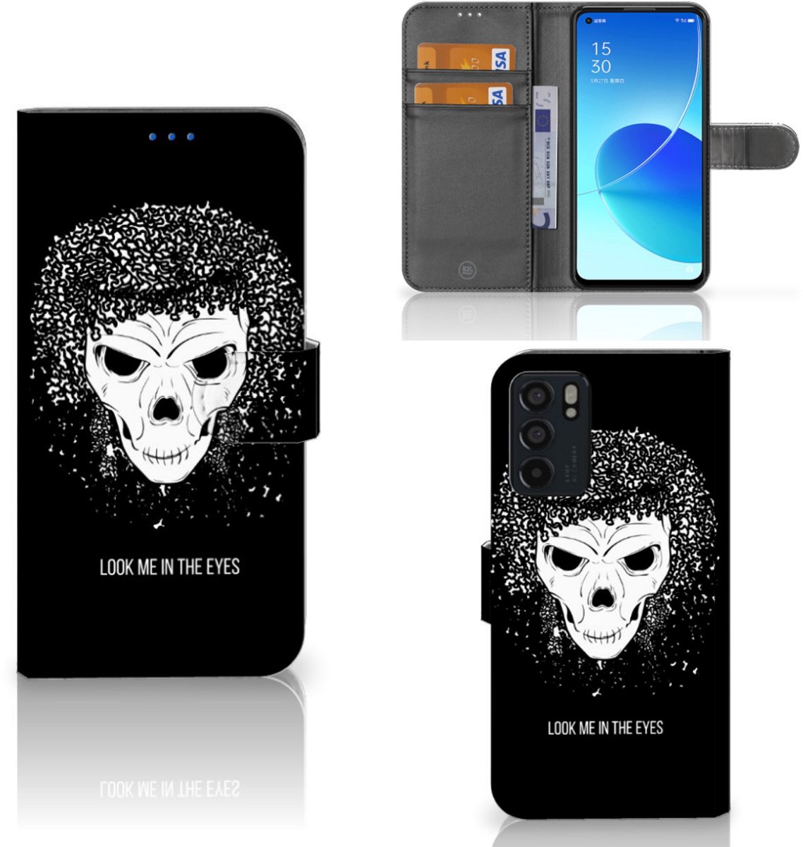 Telefoonhoesje met Naam OPPO Reno6 5G Skull Hair