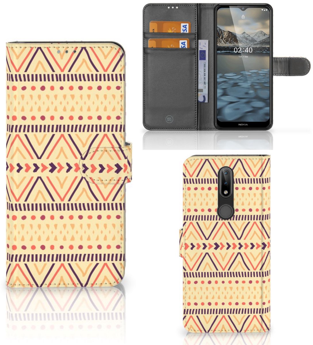 Nokia 2.4 Telefoon Hoesje Aztec Yellow