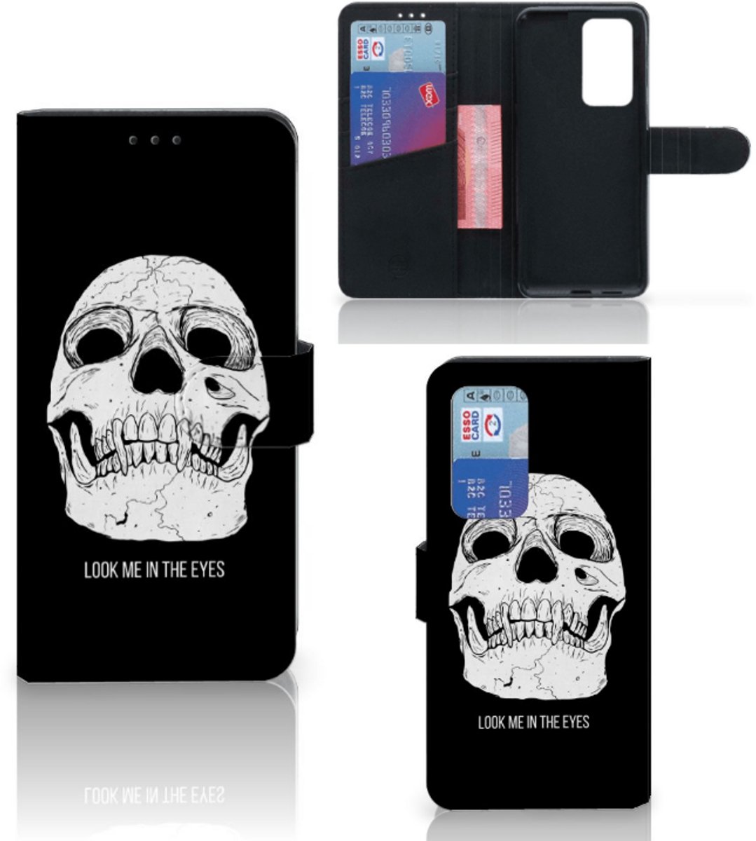 Book Case voor Telefoonhoesje met Naam Huawei P40 Pro Skull Eyes
