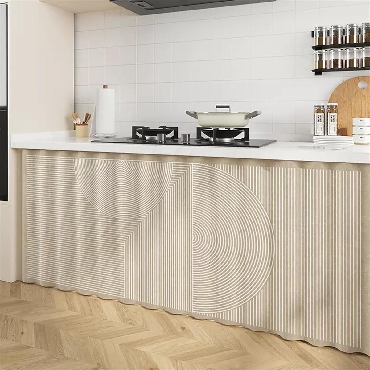Liveinu Kastgordijnen voor Keuken, Stofdichte Gordijn voor Planken Wandpaneel Hangende Deuropening Noren, Privacy Korte Gordijnen voor Kast