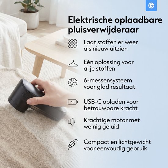 Elektrische Pluizentondeuse USB Oplaadbaar - Draagbare Pluisverwijderaar Voor Kleding En Tapijt