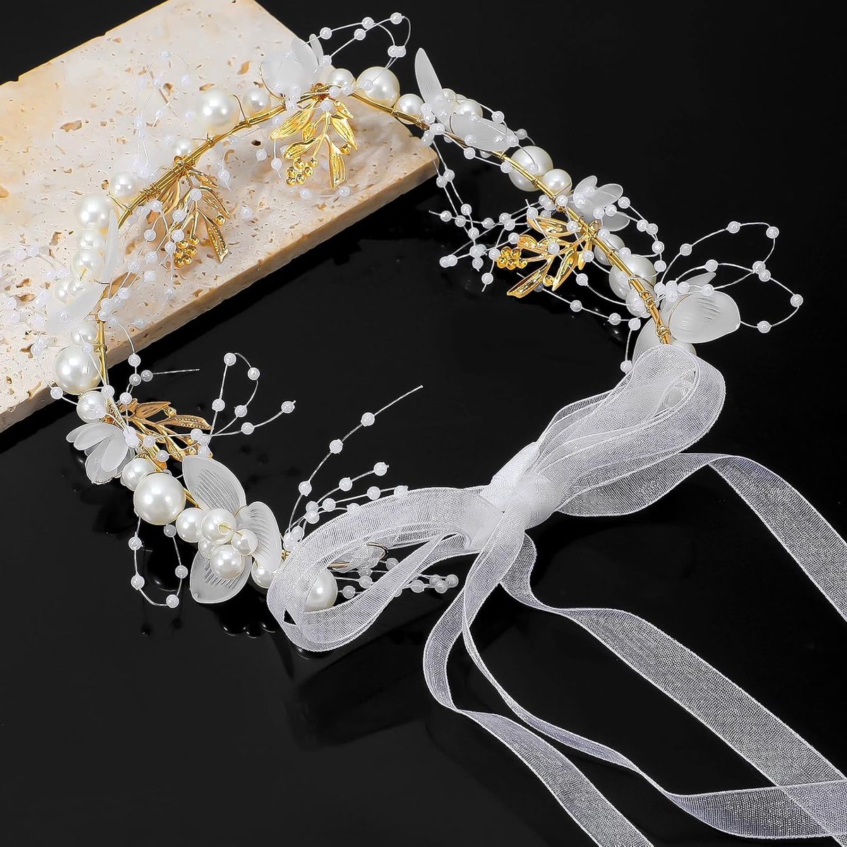 Rhinestone Haarband voor Vrouwen met Bloemen en Kristallen voor Bruiloften en Feestjes, Perfecte Accessoire voor Bruidsmeisjes en Prinsessen