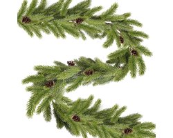 ROLLWAY Kerstslinger, groen, lengte 185 cm, kunstmatige dennentakken, kerstslingers, voor binnen en buiten, groene kerstslingers, decoratie voor deur, trap, open haard